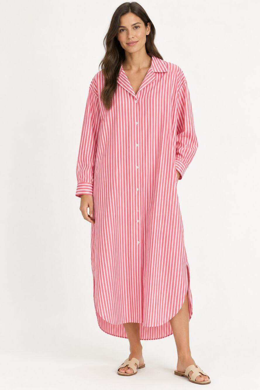 New Comme Si Long Button Down Dress with Collar Size L/XL